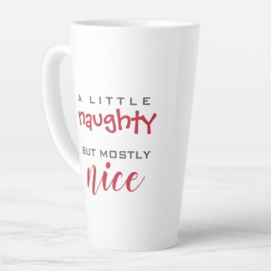 Een beetje stoute, meestal mooie kerstmok latte mok (Linkerhoek)