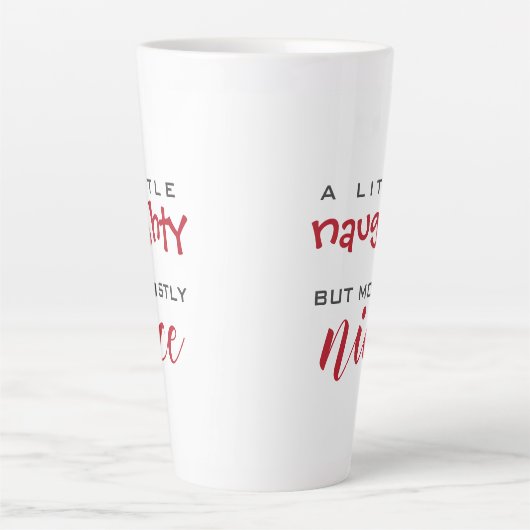Een beetje stoute, meestal mooie kerstmok latte mok (Voorkant)