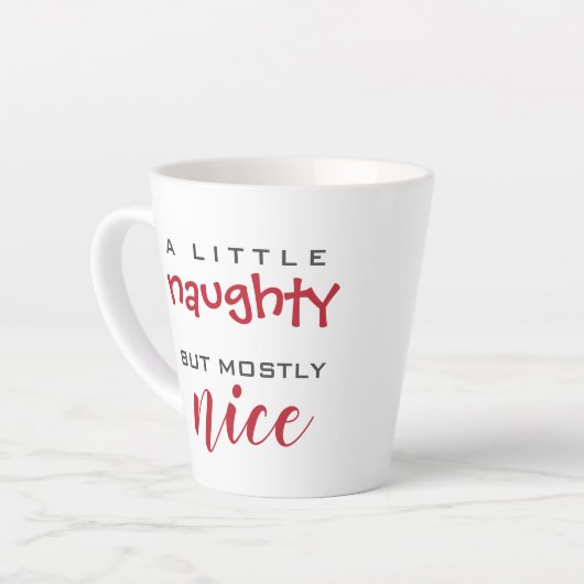 Een beetje stoute, meestal mooie kerstmok latte mok (Linkerhoek)