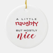 Een beetje stoute, meestal mooie kerstversiering keramisch ornament (Achterkant)