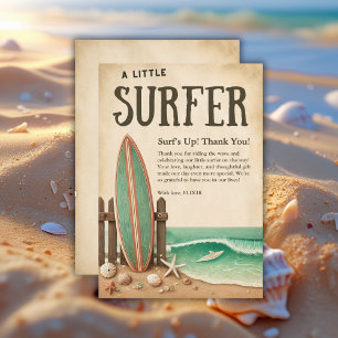 Een beetje Surfer  Baby shower Bedankkaart