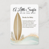 Een beetje surfer minimalistische gouden Baby show Informatiekaartje (Voorkant)