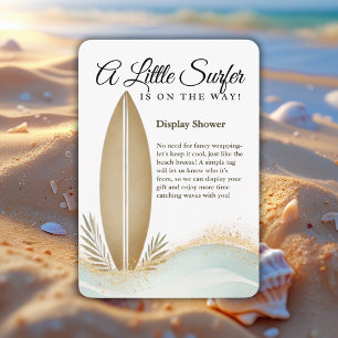 Een beetje surfer minimalistische gouden Baby show Informatiekaartje