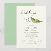 Een beetje Sweet Pea Baby shower Kaart (Voorkant / Achterkant)