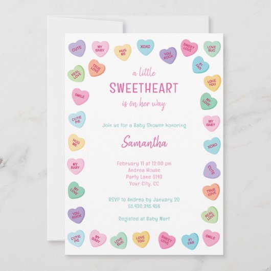 een beetje Sweetheart baby shower Kaart (Voorkant)