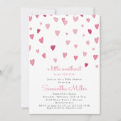 Een beetje Sweetheart Pink Hearts Baby shower Kaart (Voorkant)