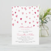 Een beetje Sweetheart Pink Hearts Baby shower Kaart (Staand voorkant)