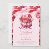 Een beetje Sweetheart Red Floral Arch Baby shower Kaart (Voorkant)