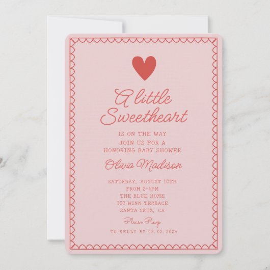 Een beetje Sweetheart Valentijns Baby shower Kaart (Voorkant)