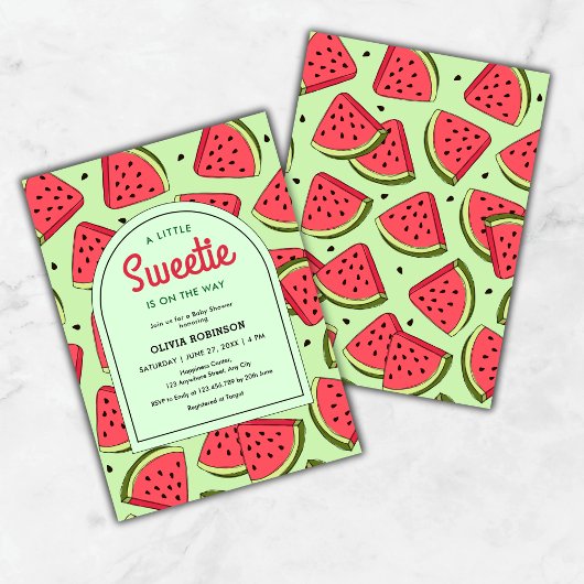 Een beetje Sweetie Summer Watermelon Baby shower Kaart