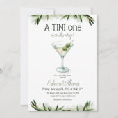 Een beetje Tini One Martini en Olive Baby shower Kaart (Voorkant)