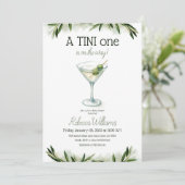 Een beetje Tini One Martini en Olive Baby shower Kaart (Staand voorkant)