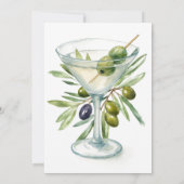 Een beetje Tini One Martini en Olive Baby shower Kaart (Achterkant)