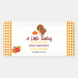 Een beetje Turkije Baby shower Herfst Thanksgiving Spandoek