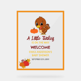 Een beetje Turkije Baby shower Thanksgiving welkom Acryl Bord