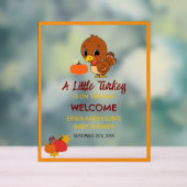 Een beetje Turkije Baby shower Thanksgiving welkom Acryl Bord (Neutraal)