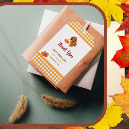 Een beetje Turkije Herfst Thanksgiving Dank u wel Cadeaulabel
