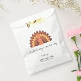 Een beetje Turkije Thanksgiving Baby shower Bedankzakje