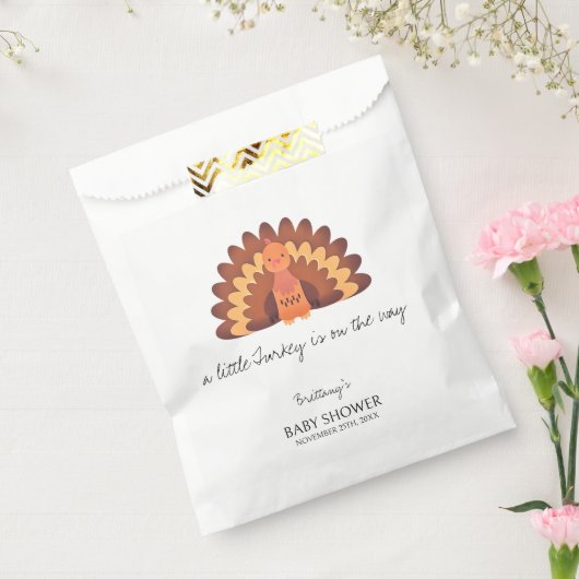 Een beetje Turkije Thanksgiving Baby shower Bedankzakje (Gezegeld)