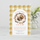 Een beetje Turkije Thanksgiving Baby shower Kaart (Staand voorkant)