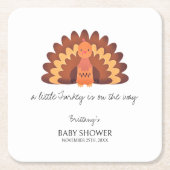 Een beetje Turkije Thanksgiving Baby shower Kartonnen Onderzetters (Voorkant)