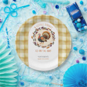 Een beetje Turkije Thanksgiving Baby shower Papieren Bordje (Feest)