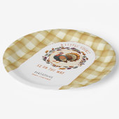 Een beetje Turkije Thanksgiving Baby shower Papieren Bordje (Gekanteld)
