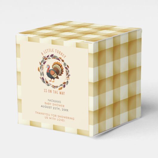 Een beetje Turkije Thanksgiving Herfst Baby shower Bedankdoosjes (Voorkant Zijde)