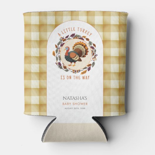 Een beetje Turkije Thanksgiving Herfst Baby shower Blikjeskoeler (Voorkant)