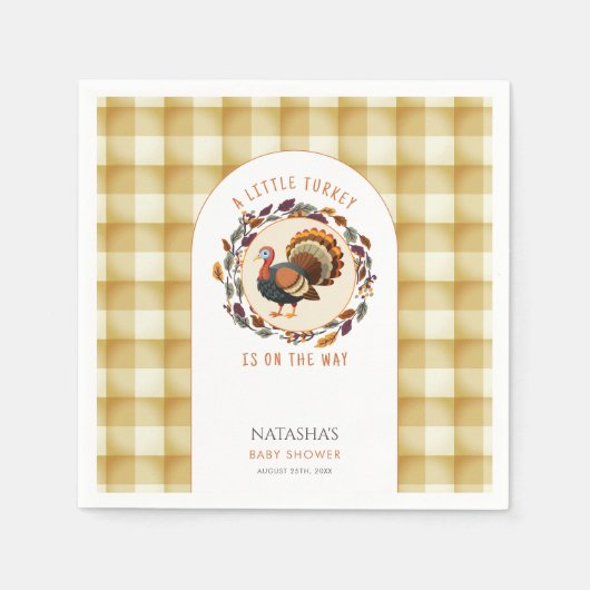 Een beetje Turkije Thanksgiving Herfst Baby shower Servet (Voorkant)