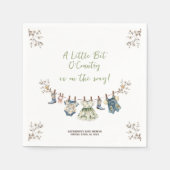 Een beetje van het land waslijn Baby shower Servet (Voorkant)