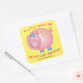 Een beetje veganisme heeft nooit iemand pijn gedaa vierkante sticker (Envelop)