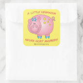 Een beetje veganisme heeft nooit iemand pijn gedaa vierkante sticker (Tas)