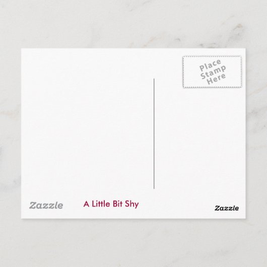 Een beetje verlegen Briefkaart (Achterkant)