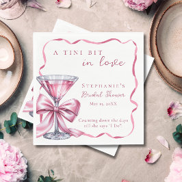 Een beetje verliefd Chic Pink Martini Bruidsdouche Servet