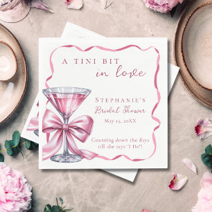 Een beetje verliefd Chic Pink Martini Bruidsdouche Servet
