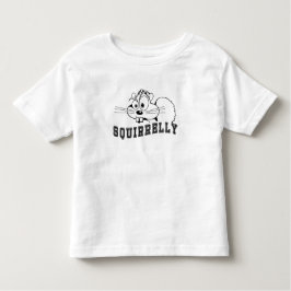 Een beetje vierkant eekhoorn zwart lijnkunst kinder shirts