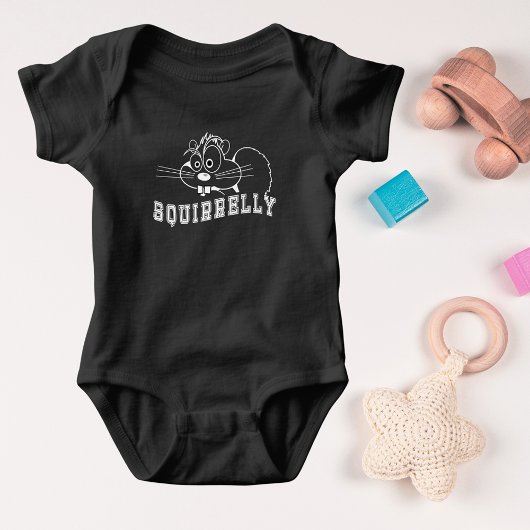 Een beetje vierkante eekhoorn Witte lijnkunst Romper