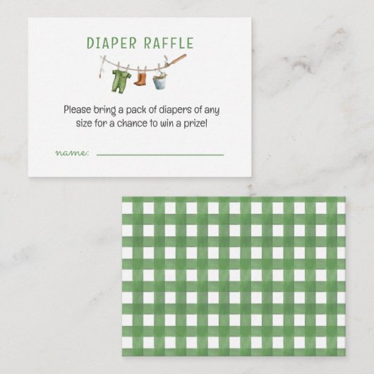 Een beetje visser Baby luier Raffle Informatiekaartje (Voorkant / Achterkant)