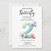 Een beetje vlinder 2e verjaardag Schattige nummer  Kaart (Voorkant)