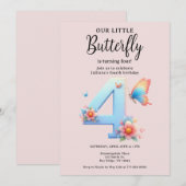 Een beetje vlinder 4e verjaardag Schattige nummer  Kaart (Voorkant / Achterkant)