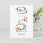 Een beetje vlinder 5e verjaardag Schattige nummer  Kaart (Staand voorkant)