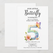 Een beetje vlinder 5e verjaardag Schattige nummer  Kaart (Voorkant / Achterkant)