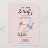 Een beetje vlinder 7e verjaardag Schattige nummer  Kaart (Voorkant / Achterkant)