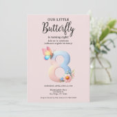 Een beetje vlinder 8e verjaardag Schattige nummer  Kaart (Staand voorkant)