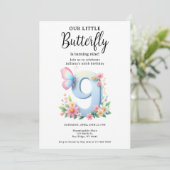 Een beetje vlinder 9e verjaardag Schattige nummer  Kaart (Staand voorkant)
