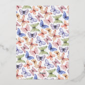 Een beetje vlinder Baby shower Folie Uitnodiging (Achterkant)