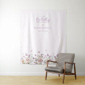 Een beetje vlinder Baby shower foto achtergrond Wandkleed (In situ)