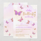 Een beetje vlinder Baby shower Kaart (Voorkant / Achterkant)