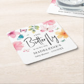 Een beetje vlinder Baby shower Onderzetter (Schuin)